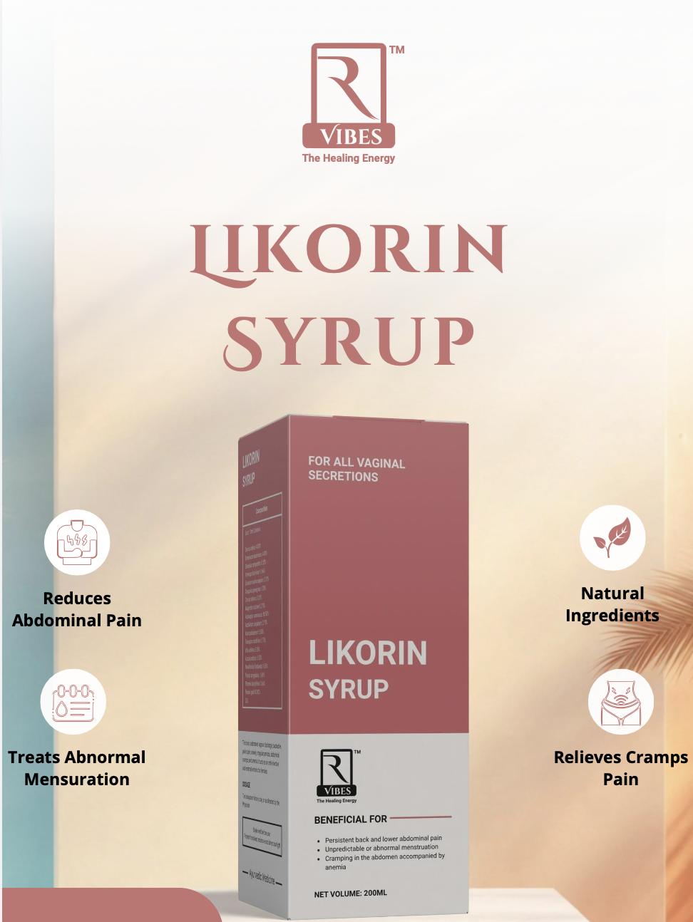 Likorin Syrup is a restorative female tonic that helps manage vaginal discharge, backache, pelvic pain, menstrual irregularities, abdominal cramps, and anaemia. It also eases associated anxiety and acts as an effective anti-infective. Formulated to support overall reproductive health and hormonal balance in women.