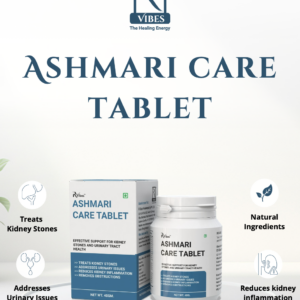Ashmari Care Tablet is a non-invasive remedy that helps clear obstructions in the kidneys, bladder, and urinary tract. It is effective in managing kidney stones, urinary discomfort, frequent urination, and pain near the kidneys, especially after physical strain.